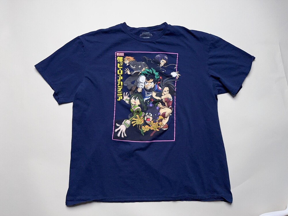 My Hero Academia Shirt Mens 2XL Blue Anime Funimation Graphic Tee Boku No Hero